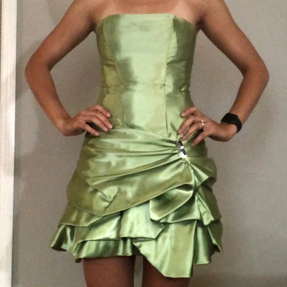 Jessica McClintock Green Strapless Dress